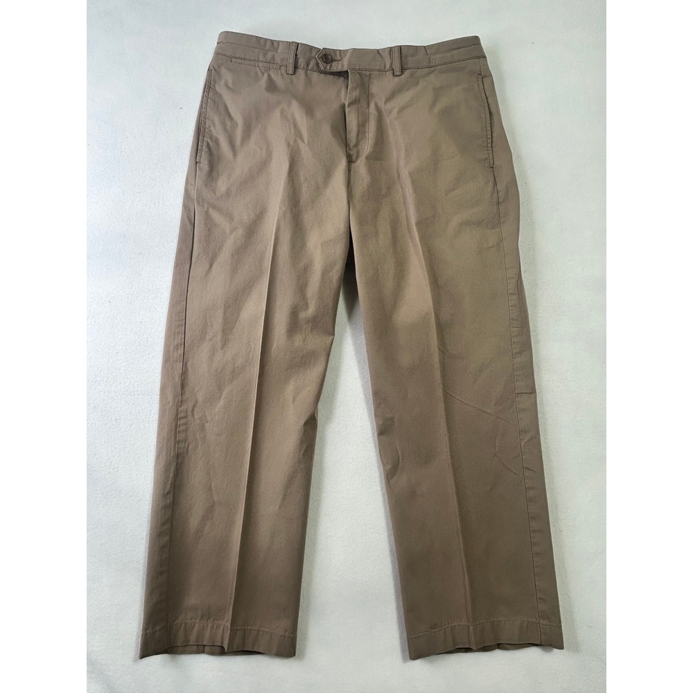 Cremieux Newport Mens 34x30 Tan Khaki Chino Pants Straight Leg 100% Cotton Flat